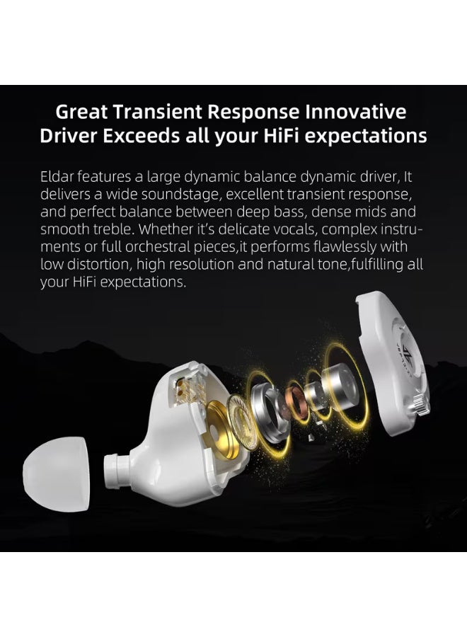 KZ Eldar Professional Headphones Moving Coil Driver HM Curve Tuning Large Dynamic Balanced Sound Wired Earphones High Fidelity Audio Studio Quality - Free 3.5mm jack to Type  C - Image 4