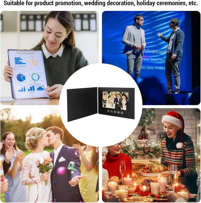 Electronic Video Greeting Card, HD 720P Video Brochure, LCD Screen and 128M Memory for Anniversary Birthday Business Advertising Personalized DIY (10inch) - Image 4