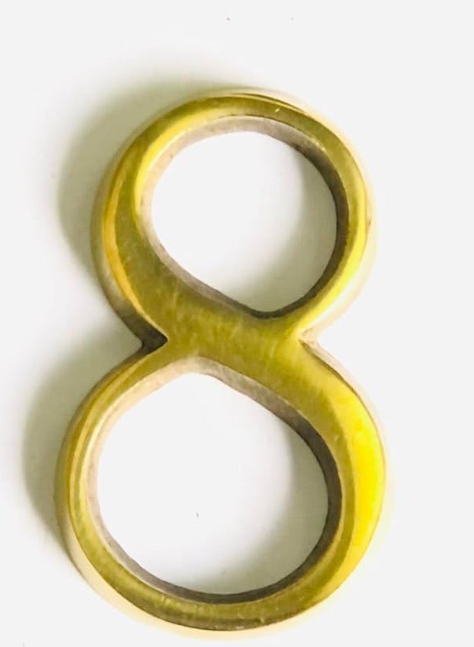 أرقام أبواب شقة – رقم 8 – ملحقات الباب الخشبي – أرقام باب شقة – الخامة: نحاس – صناعة مصرية – لون نحاسي ذهب - Image 2