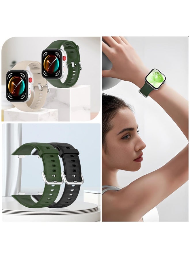 نيكور مجموعة من 6 أحزمة بديلة لساعات Huawei Watch Fit 4 / Fit 4 Pro / Fit 3 – أحزمة متعددة الألوان مصنوعة من السيليكون الناعم والمتين، متوافقة تماماً مع طرازات Huawei Watch Fit 4 Pro / Fit 4 / Fit 3، ومناسبة للرجال والنساء. - Image 4