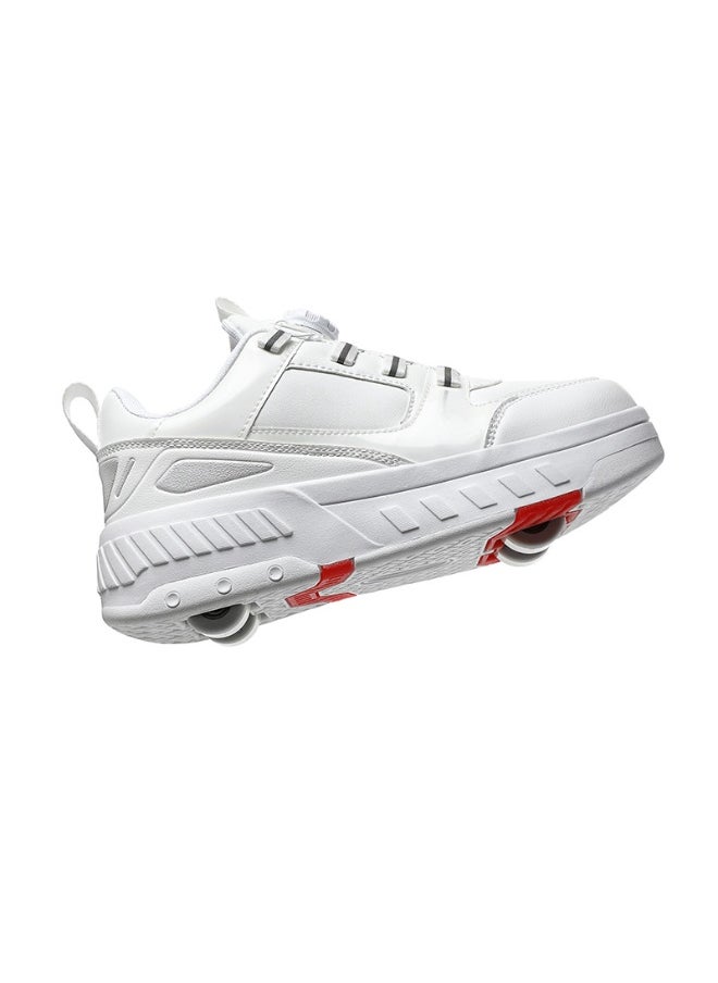 NIBEMINENT Kids Roller Skates Shoes 4 Wheels Roller Shoes Boys Girls Wheel Shoes Roller Sneakers Shoes for Beginner More Balanced  - Image 2