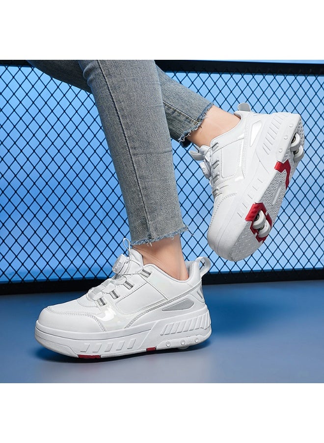 NIBEMINENT Kids Roller Skates Shoes 4 Wheels Roller Shoes Boys Girls Wheel Shoes Roller Sneakers Shoes for Beginner More Balanced  - Image 3