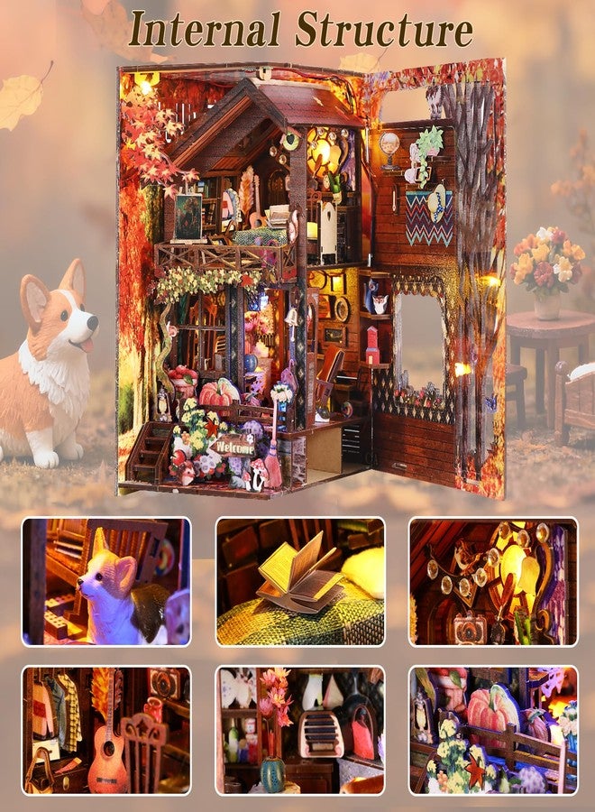 Vruelia Book Nook Kit for Adults Autumn Cottage, Orange - Image 2