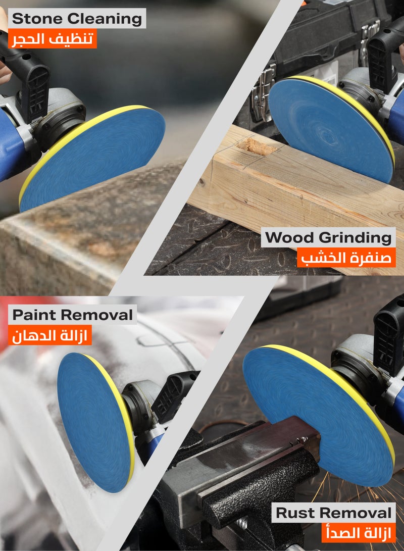 لوازم برو7 طقم ورق سنفرة لزق ازرق مكون من 100 قطعة - 7 بوصة - نعومة 100 - قرص صنفرة فيلكرو دائري بدون فتحات للخشب والمعادن والسيارات - مناسب لآلات الصنفرة العشوائية والدائرية - Image 3