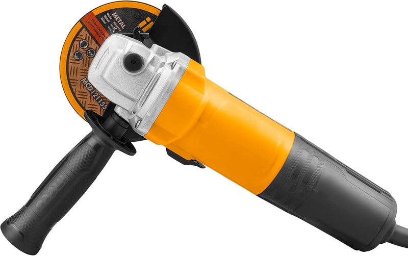 INGCO 750W 115 Mm Angle Grinder With Auxillary Handle And Side Switch, Yellow - Image 2