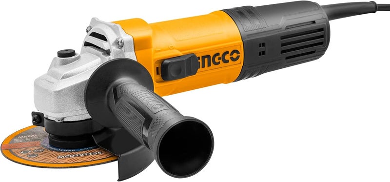 INGCO 750W 115 Mm Angle Grinder With Auxillary Handle And Side Switch, Yellow - Image 1