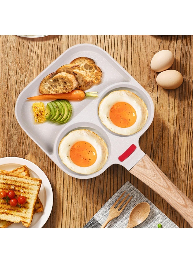 BOAO Egg Frying Pan Nonstick - 3 Section Egg Skillet 3-In-1 Divided Breakfast Grill Pan,  7.9" Omelette Pan Compatible with Gas Stove & Induction Cooktops, PFOA Free - Image 5