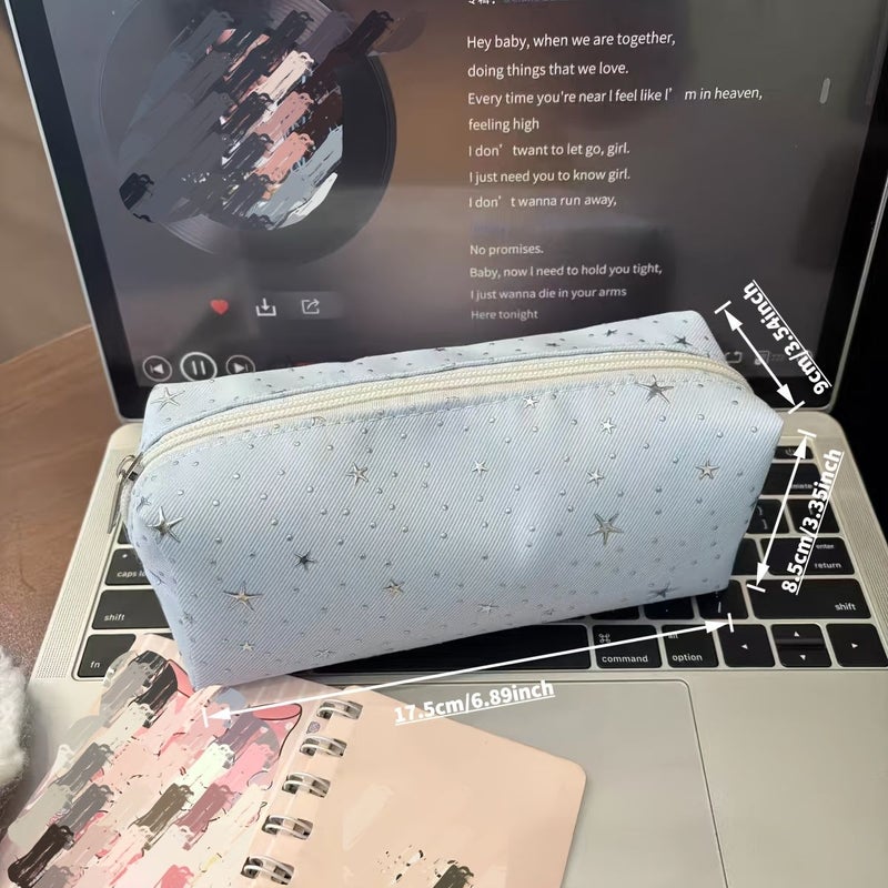 Japanese Star Pencil Case Large Capacity Star White Wrist Strap - Image 5