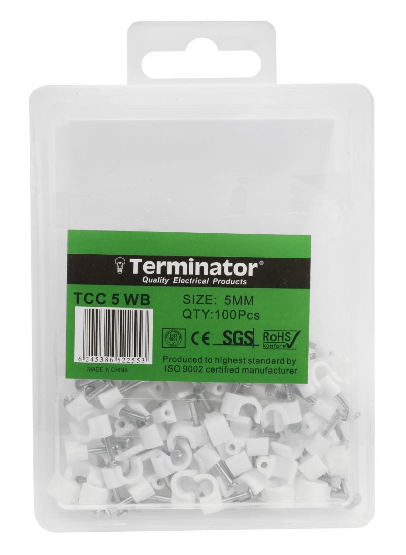 Terminator Elec Cable Clip 5mm 100Pcs/Box TCC 5WB Terminator 