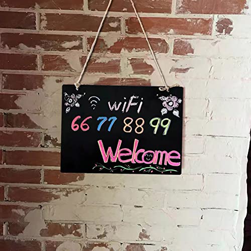 NEWNEWSHOW 8.7x12 Inch Erasable Message Board Sign with Hanging String, Store Signs Chalkboard, Menu Chalkboard, Message Board, Bar and Special Event Decorations, Double-Sided Painting - Image 3