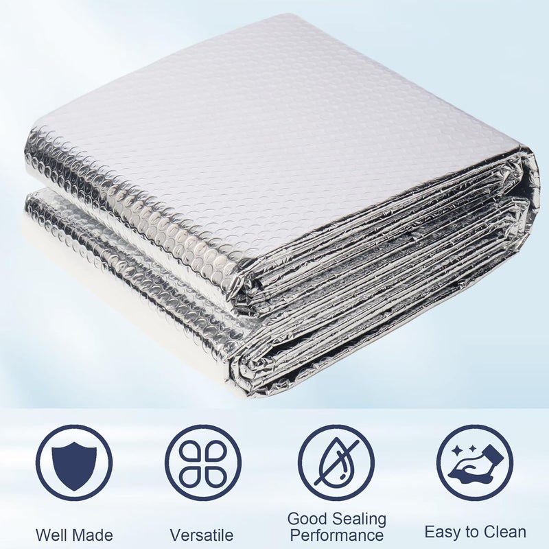 DGSL Double Reflective Bubble Foil Insulation Foam, 23.6 in X 10 FT Aluminum Foil Thermal Insulation Radiant Barrier for Window, Garage Door, RV, Roof - Image 3