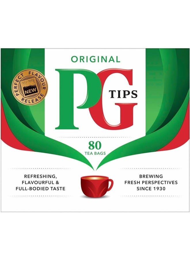PG Tips Premium Black Tea Non-Pyramid Bags, 80 Count  - Image 2