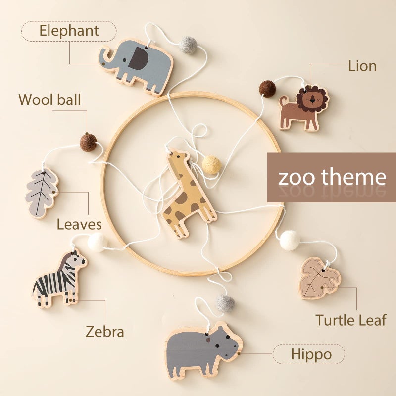 let's make Baby Mobile for Crib - Jungle Animals Baby Mobile - Nursery Safari Mobiles for Girl or Boy | Gender Neutral Handmade Mobiles| Wild Animals Ceiling Mobile - Image 3