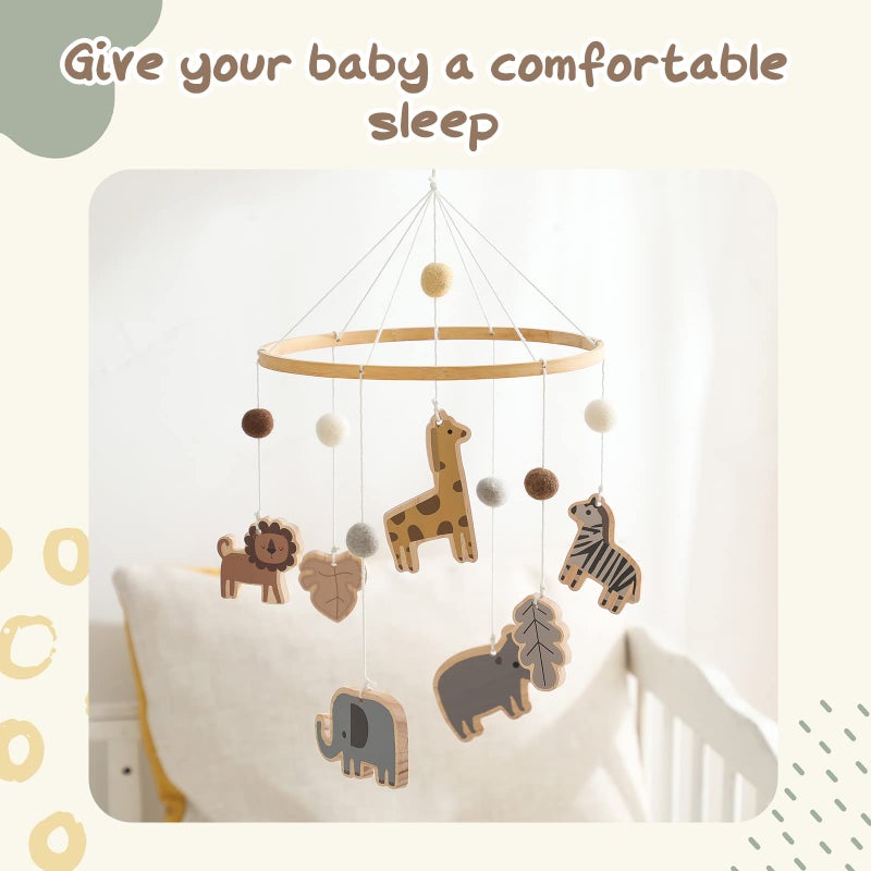 let's make Baby Mobile for Crib - Jungle Animals Baby Mobile - Nursery Safari Mobiles for Girl or Boy | Gender Neutral Handmade Mobiles| Wild Animals Ceiling Mobile - Image 5