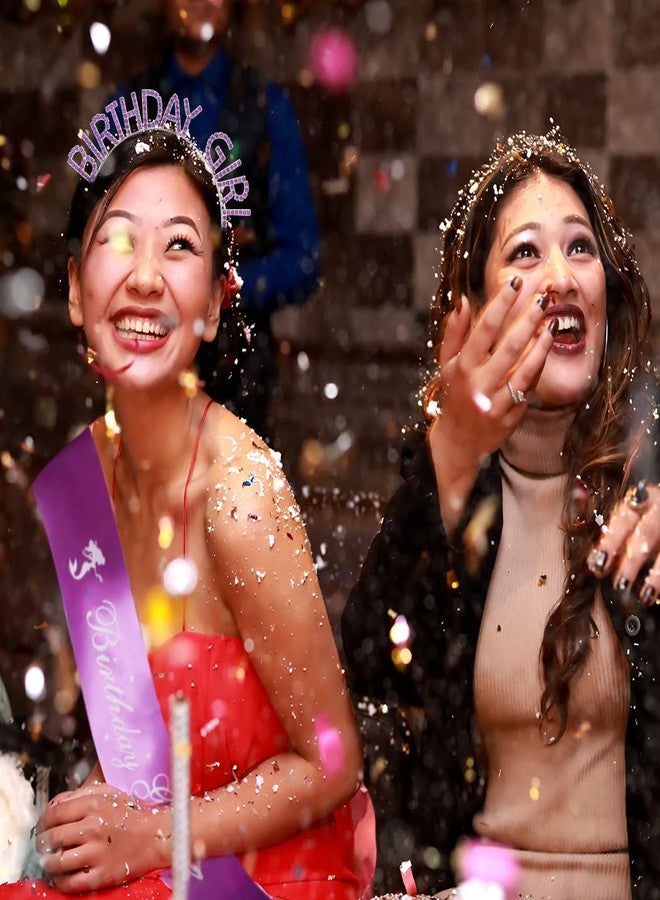 AOPRIE Birthday Girl Sash Crowns Happy Birthday Tiara for Women Purple Headband Princess Crown Rhinestone Accessories - Image 2