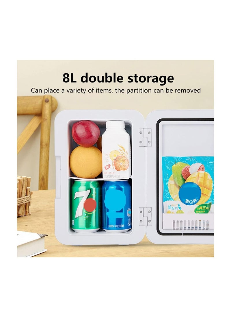 Cool Baby Style 8 liter Mini Refrigerator with Glass Door Skin Care Refrigerator Portable Dual-purpose Car for Home Use  - Image 4