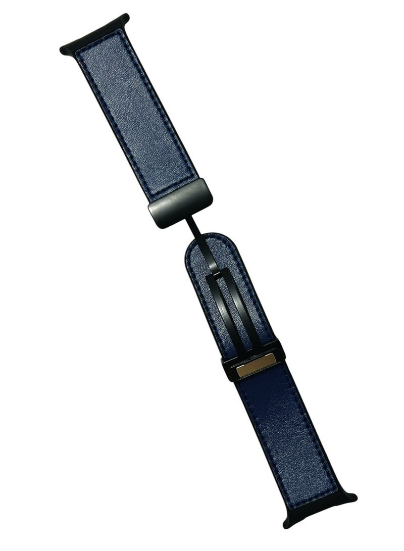 Watch Galaxy Watch Ultra Band 47mm (2024), No Gap Silicone Leather Strap Compatible with Samsung Galaxy Watch 7 Ultra 47mm Men Women, Rubber Magnetic Buckle Strap Blue - Image 2