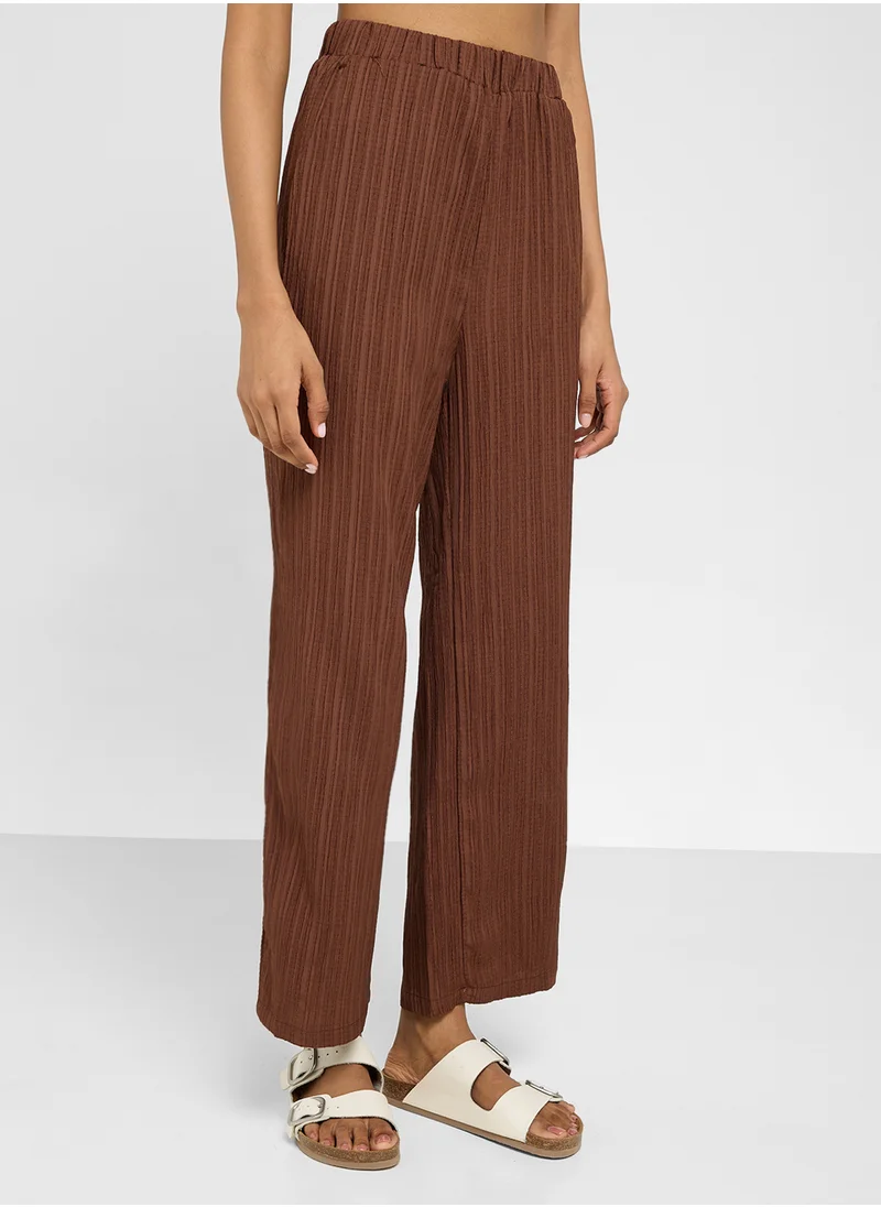Ginger Plisse Button Down Shirt & Pant Set