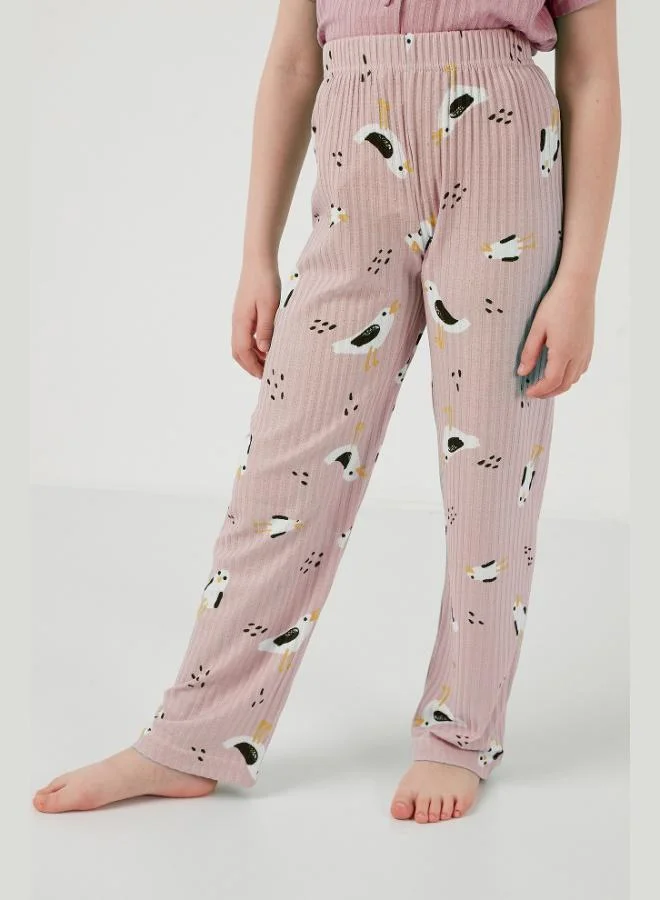 Lela Lela Printed Elastic Waist Shirt Collar Short Sleeve Pajama Set Girls PAJAMAS SET 6576001
