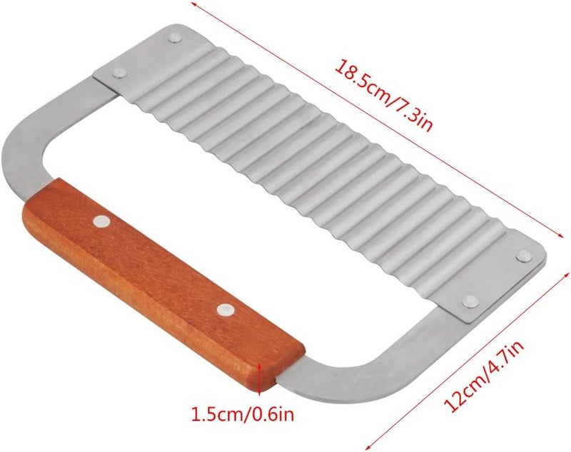 HEEPDD Soap Cutter, Wax Vegetable Cutter with Hardwood Handle Stainless Steel Crinkle Cutting Tool for Soap Vegetable Candle Cake Wavy Slicer Tool - Image 2