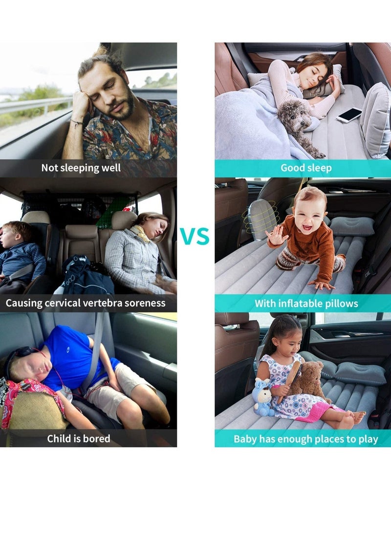 ELTRAZONE Car Air Mattress Travel Inflatable Back Seat Air Bed Cushion with Auto Pump and Two Pillows, Portable Camping Vacation Rest Sleeping Pad Fits Universal SUV Truck Minivan Separable Extended - Image 4