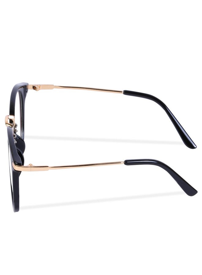 فريدي نظارات فريدي الدائرية الكلاسيكية المضادة للوهج، تحجب الضوء الأزرق، بدون قوة، بتصميم كلاسيكي | حماية من الأشعة فوق البنفسجية | للرجال والنساء | إطار لحماية العين مناسب لأجهزة الكمبيوتر/التابلت/اللابتوب/الهواتف المحمولة/التلفزيون (غولدن ستيك) - Image 3