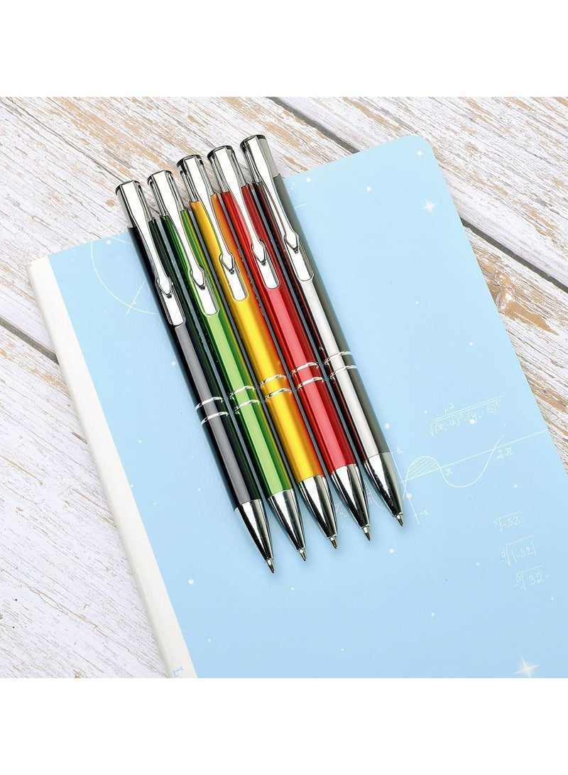 SYOSI Office Pens, 5 PCS Metal Pen Ballpoint Pastel Pen for Women Men Bosses Desk Supplies, Black Ink, School Office Supplies, Rotating Neutral Ballpoint Pen, Suitable for Business Gifts Exhibition Gifts - Image 5