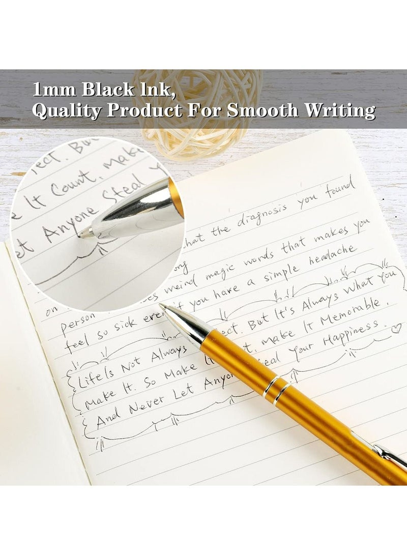 SYOSI Office Pens, 5 PCS Metal Pen Ballpoint Pastel Pen for Women Men Bosses Desk Supplies, Black Ink, School Office Supplies, Rotating Neutral Ballpoint Pen, Suitable for Business Gifts Exhibition Gifts - Image 2