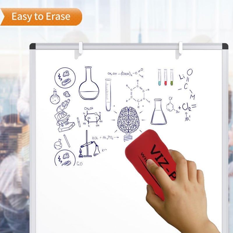 VIZ-PRO حامل سبورة VIZ-PRO البيضاء، 36 × 24 بوصة، سبورة قابلة للمسح الجاف، قابلة للتعديل في الارتفاع للاستخدام في المدرسة أو المكتب أو المنزل - Image 5