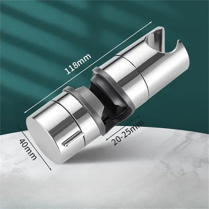 Shower Head Holder 4PCS Universal Adjustable ABS Chrome Shower Rail Holder Bathroom Accessories Brackets for Bathroom(Black) - Image 2