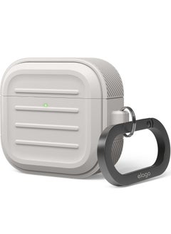 Elago Armor Hang Compatible with AirPods 4 Case Cover (2024) with Carabiner - Stone  - Image 1