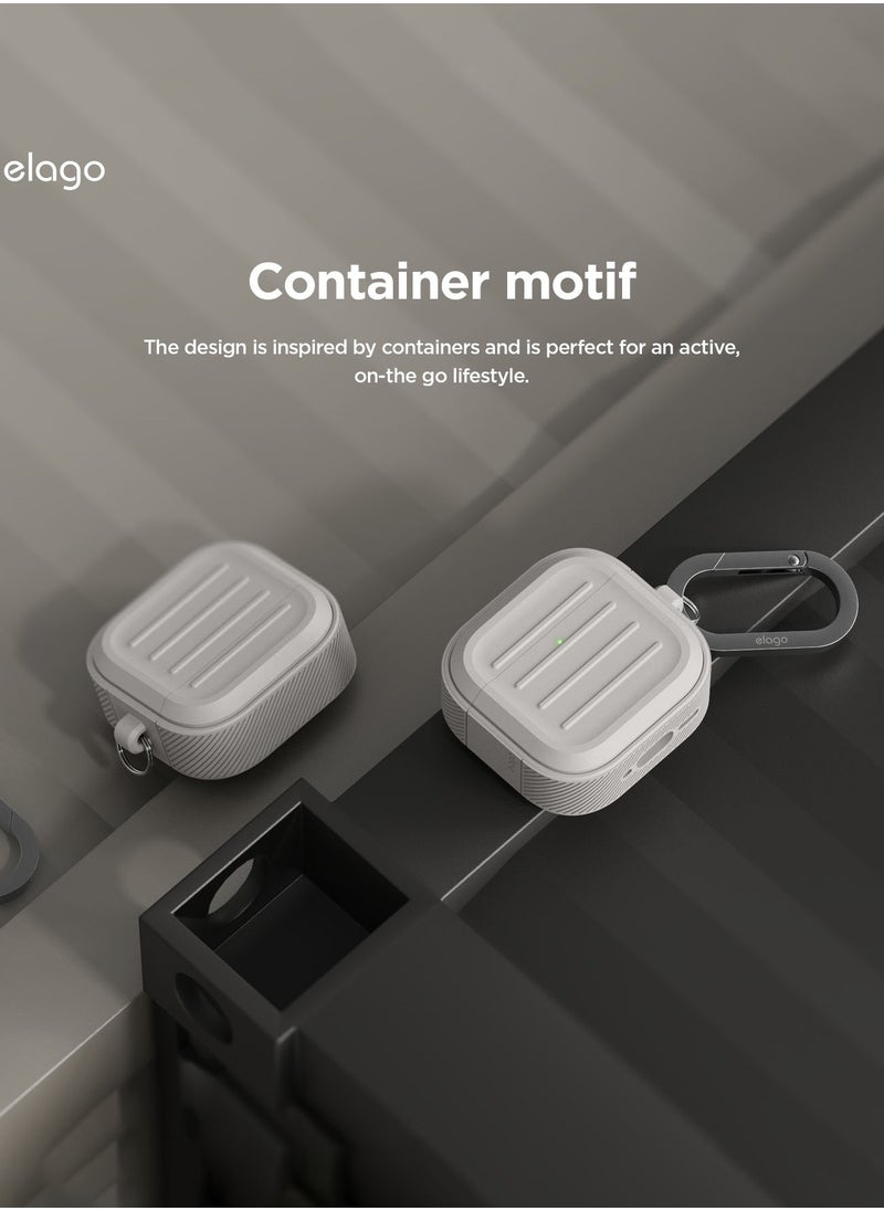 Elago - Armor Hang Compatible with AirPods 4 Case Cover (2024) with Carabiner - Stone - Image 1