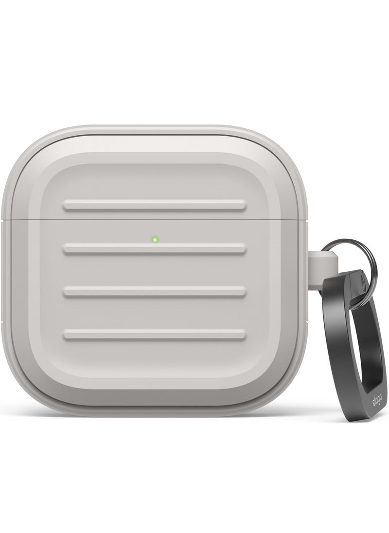 Elago - Armor Hang Compatible with AirPods 4 Case Cover (2024) with Carabiner - Stone - Image 1