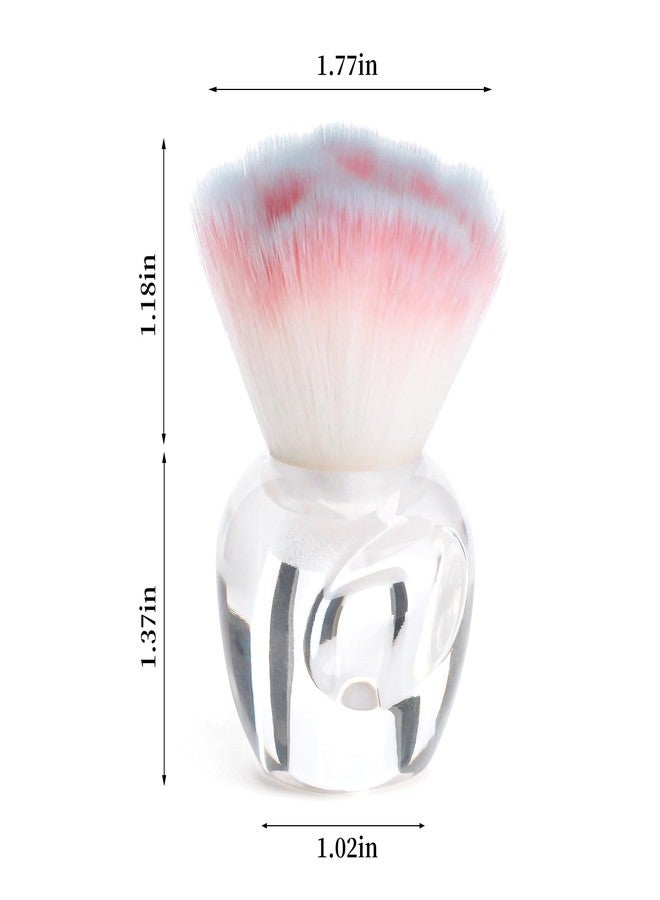 BQAN Nail Dust Brush Nail Art Dust Powder Remover Brush Nail Arts Dust Cleaner Brush Soft Kabuki Cleaner Brush for Makeup or Acrylic UV Gel Nail Arts (Pink-blue) - Image 2