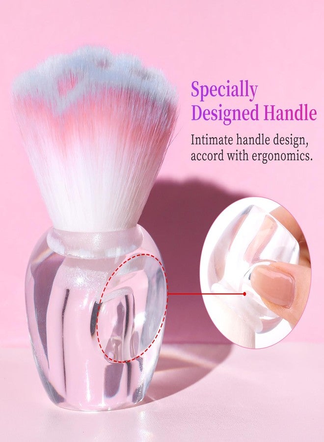 BQAN Nail Dust Brush Nail Art Dust Powder Remover Brush Nail Arts Dust Cleaner Brush Soft Kabuki Cleaner Brush for Makeup or Acrylic UV Gel Nail Arts (Pink-blue) - Image 5