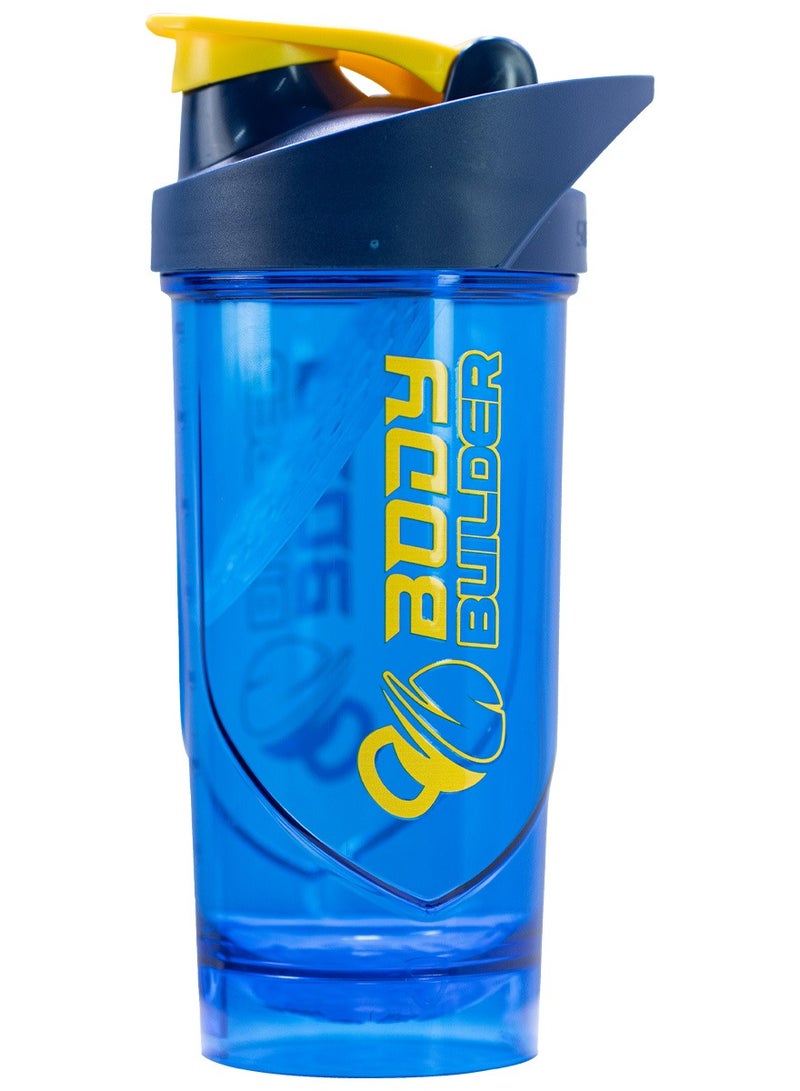 Body Builder Shieldmixer Shaker Bottle, Blue, 700ml – Leak-Proof, Odor-Resistant & Easy-to-Clean with Measuring Marks - Image 1