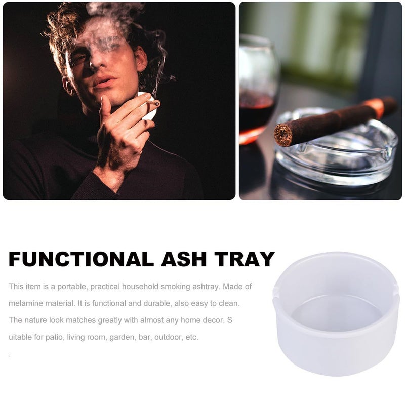 Imitation Porcelain Round White Ashtray High Temperature Resistant Hotel Ktv Smoking Use Indoor Outdoor - Image 3