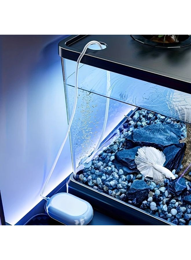 حوض أسماك شفاف بحجم متوسط مع غطاء من مادة ABS للسلاحف وأسماك الزينة - Image 2