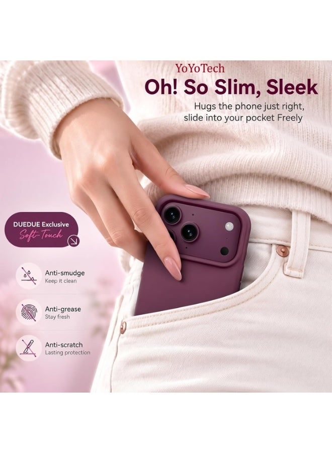 Yoyotech Silicone Case With Microfiber Lining For Iphone 18 Pro Max - Cherry