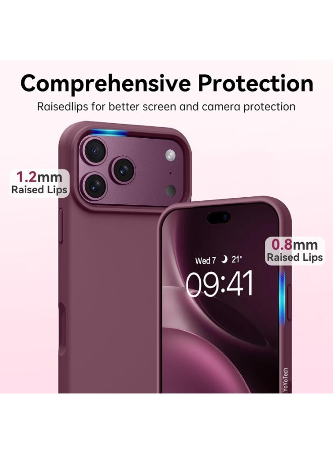 Yoyotech Silicone Case With Microfiber Lining For Iphone 18 Pro Max - Cherry