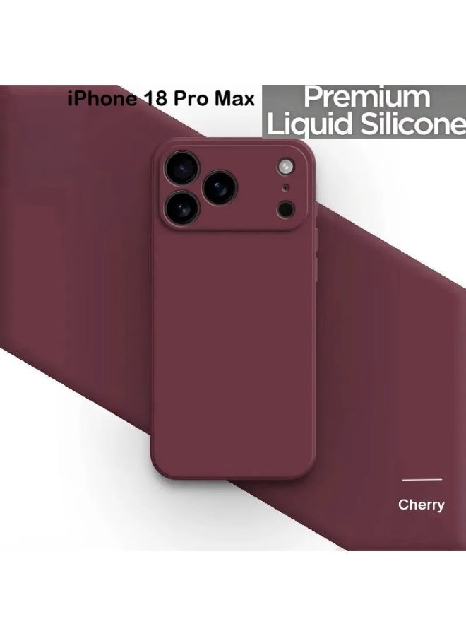 Yoyotech Silicone Case With Microfiber Lining For Iphone 18 Pro Max - Cherry