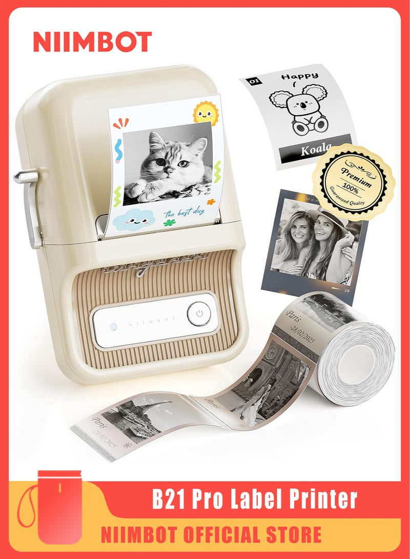 نيمبوت طابعة ملصقات بي 21 برو، طابعة ملصقات عالية الدقة 300 نقطة لكل بوصة، مثالية للملاحظات والصور ورسومات الدراسة وصانع المذكرات، 50 × 30 ملم، 230 قطعة - Image 1