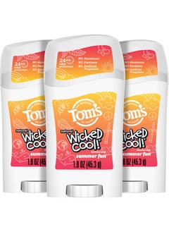 Tom's of Maine Aluminum-Free Wicked Cool! Natural Deodorant For Kids, Summer Fun, 1.6 Oz. (Pack Of 3) (Packaging May Vary)  - Image 1