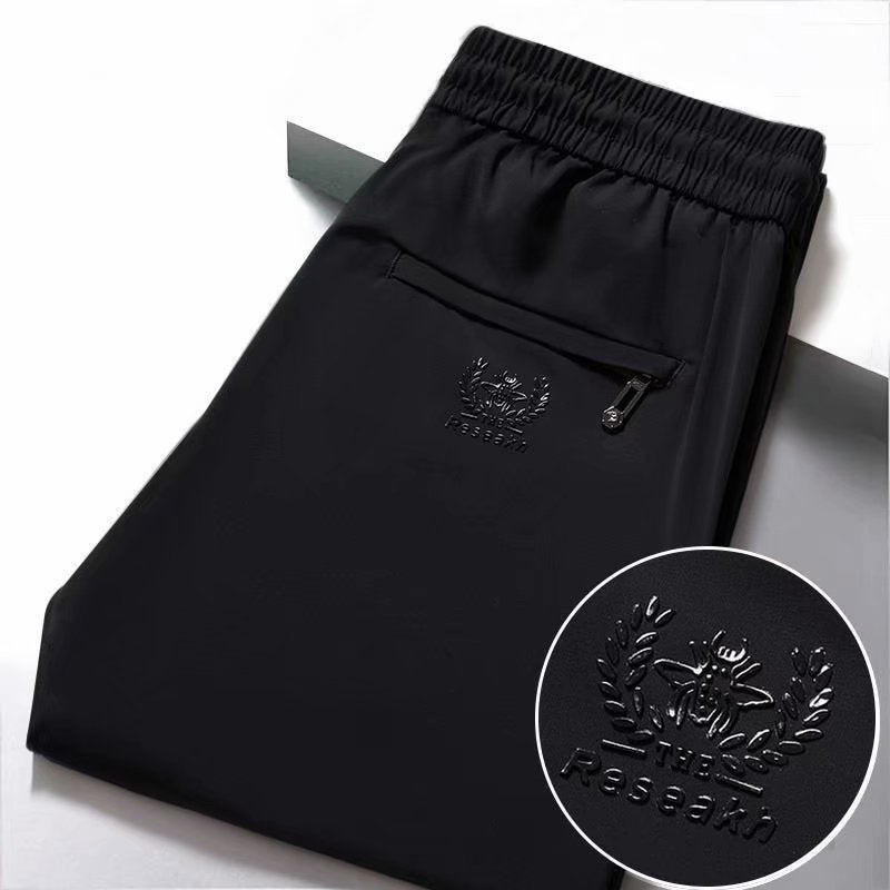 Generic Mens Ice Silk Quick-Dry Summer Pants Black - Image 1