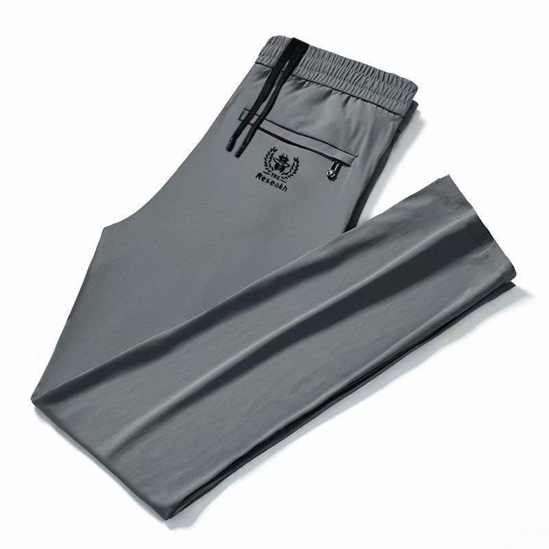 Generic Mens Ice Silk Quick-Dry Summer Pants Black - Image 2