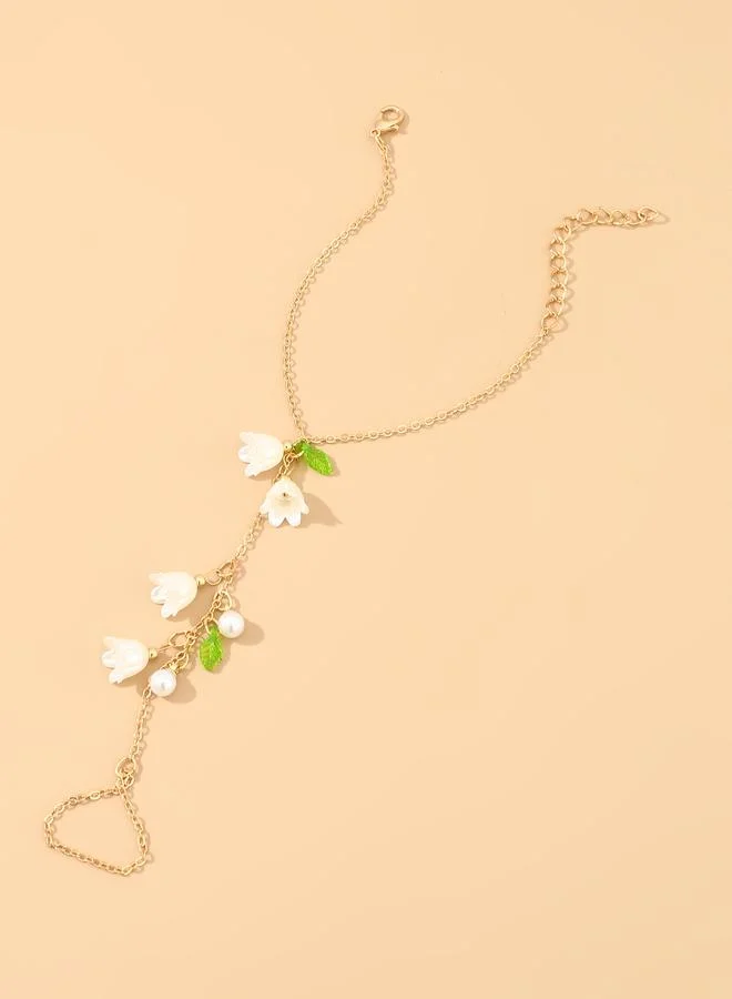 تايك تو Embellished Beaded Linked Ring Bracelet