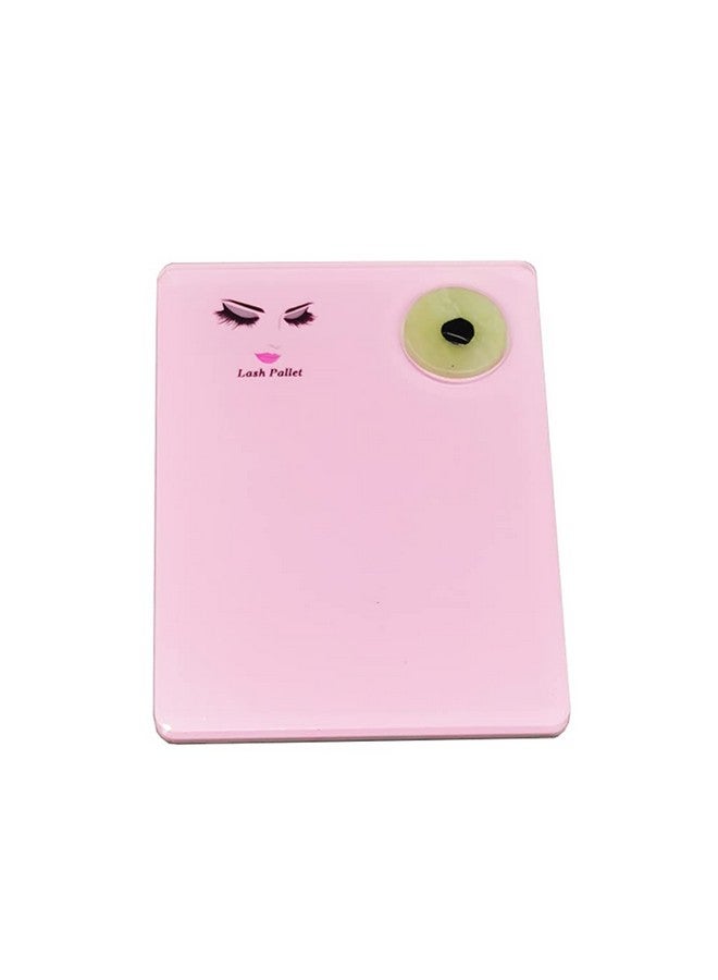 LIXIMMAZN Acrylic Eyelash Extension Eye Lash Pallet Tool, Grafting False Eyelash Jade Console Round Jade Stone Organizer Eyelash Extension Grafting Pad Lash Tray Gasket (Pink) - Image 1