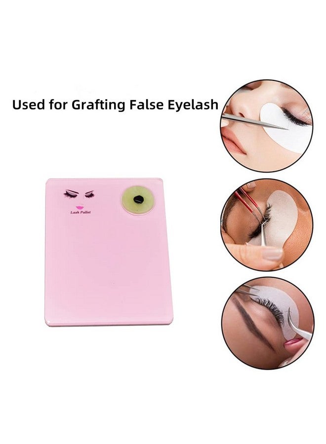 LIXIMMAZN Acrylic Eyelash Extension Eye Lash Pallet Tool, Grafting False Eyelash Jade Console Round Jade Stone Organizer Eyelash Extension Grafting Pad Lash Tray Gasket (Pink) - Image 4