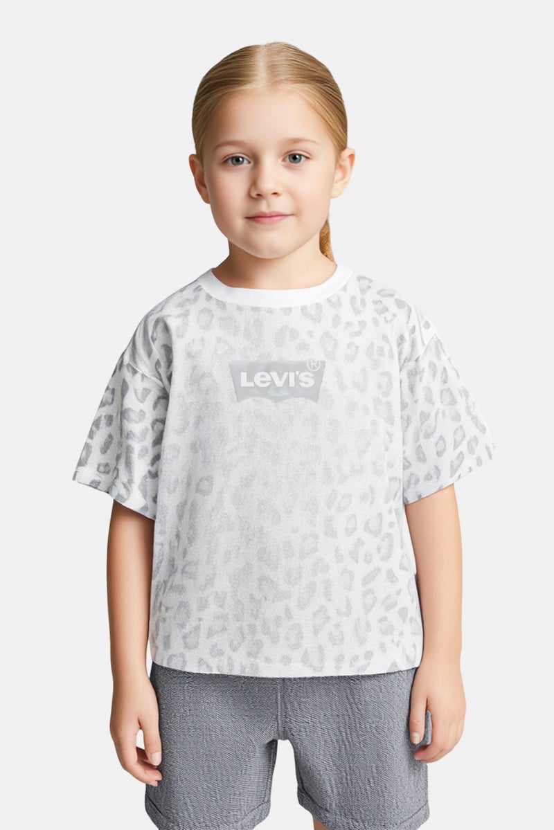 Levi's Kids Girl Animal Print Short Sleeves T-Shirt, Multicolor - Image 1