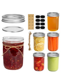 ComSaf ComSaf Small Mason Jars 8 oz - 6 Pack, Regular Mouth Mason Jar with Lids and Seal Bands, Small Glass Canning Jar for Spice, Jam, Honey, Jelly, Dessert, Shower Wedding Favors, DIY Candles Decor  - Image 1